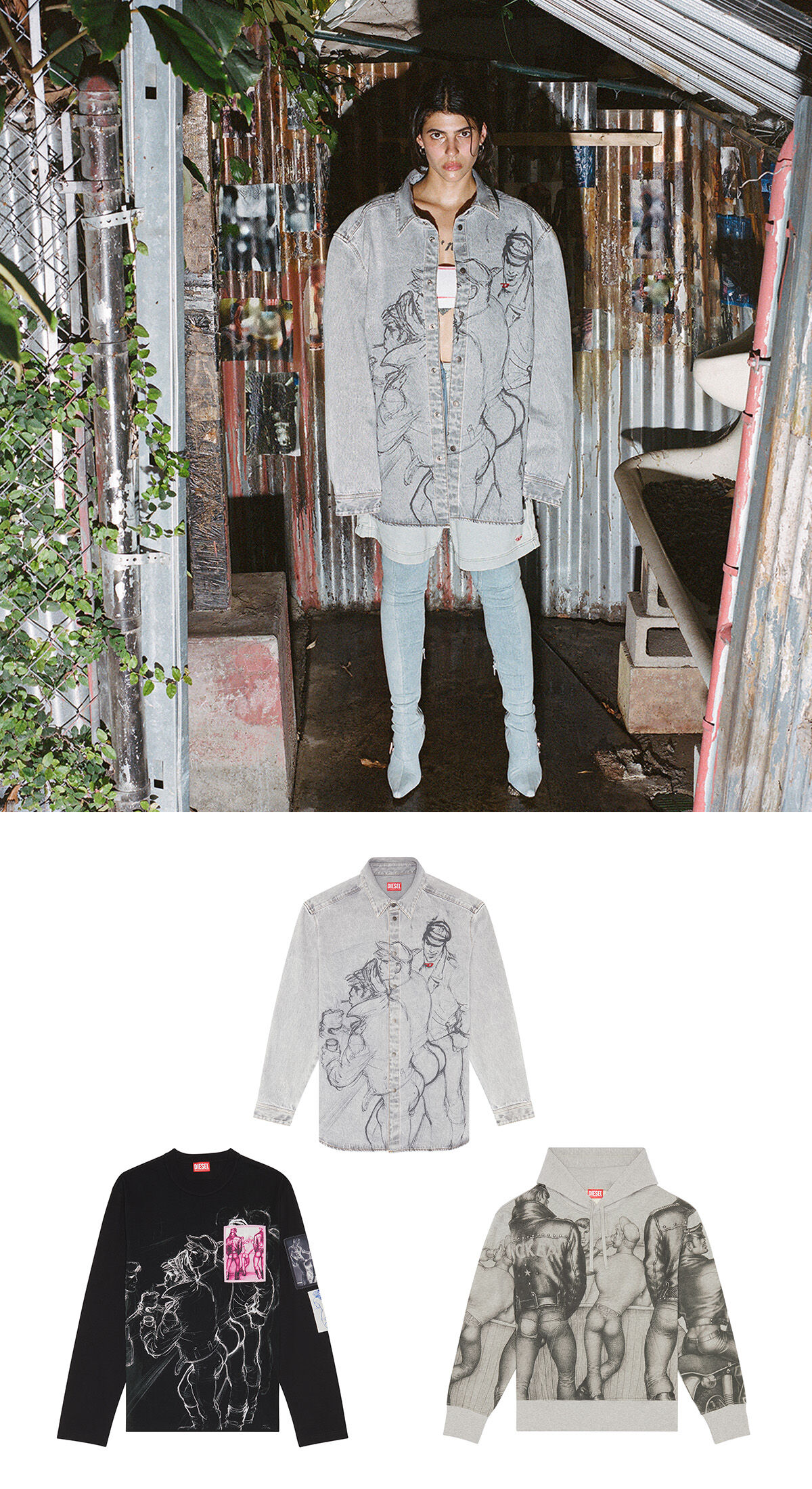 DIESEL トムオフフィンラントファウンテションスカフ 【関税込】 トム・オブ・フィンランドとのプライドコレクション第2弾